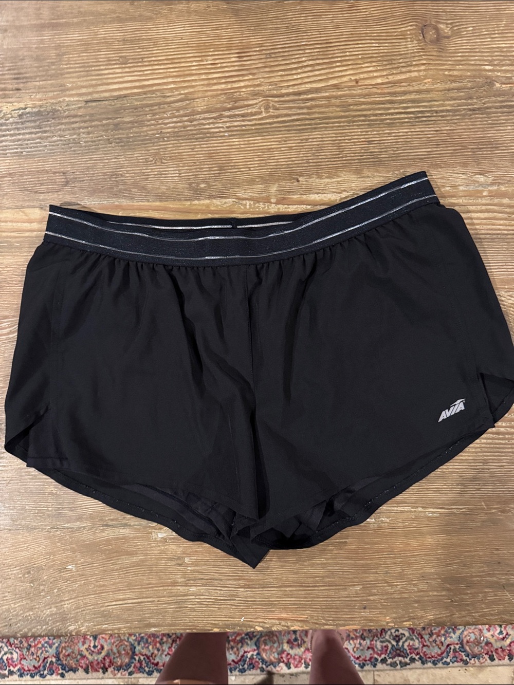 Avia Black Gym Shorts with Reflective Waistband